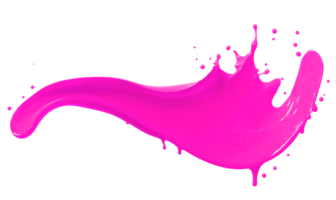 Pink magenta paint splash isolated on transparent background. AI Generative png