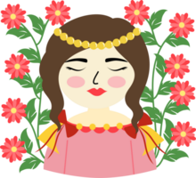 woman with flowers png