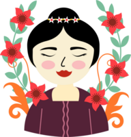 woman with flowers png