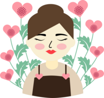 mujer con flores png
