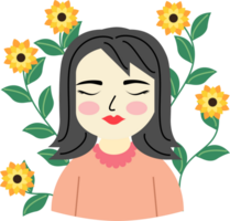 vrouw met bloemen png