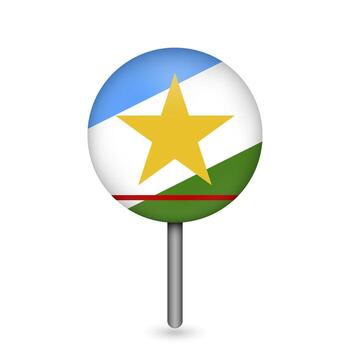 Map pointer with state Roraima. Vector illustration.