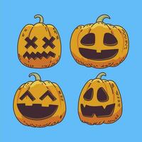 the best illustrations of cute and adorable pumpkins vector