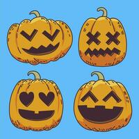 the best illustrations of cute and adorable pumpkins vector