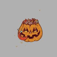 el mejor ilustración de un de miedo calabaza vector