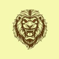 mejor ilustración de león Rey para mascota, logo o pegatina vector