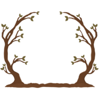 Branch with dry leaf design png