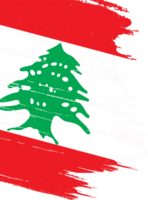 Líbano bandera con cepillo pintar texturizado aislado en png o transparente antecedentes