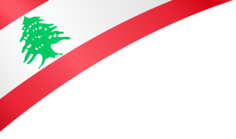 Lebanon flag wave isolated on png or transparent background