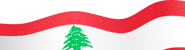 Lebanon flag wave isolated on png or transparent background