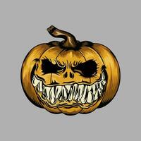 the best illustration of a scary pumpkin vector