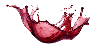 Red wine splash captured in motion. AI Generated png