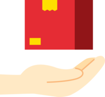 Hand giving gift flat icon png