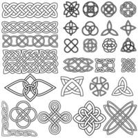 Celtic Knots icon vector set. Celtic signs illustration symbol collection. Celtic drawings symbol or logo.