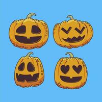 the best illustrations of cute and adorable pumpkins vector