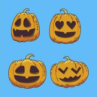 the best illustrations of cute and adorable pumpkins vector