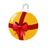 yellow ball christmas with bow png