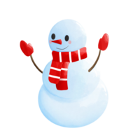 schattig sneeuwman glimlach png
