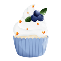 cute blueberry cupcake png