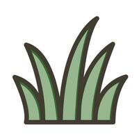 Grass Vector Thick Line Filled Colors Icon For Personal And Commercial Use.