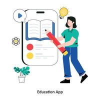 Education App flat style design vector illustration. stock illustration