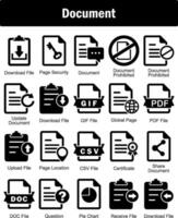 A set of 20 Document icons as download file, page security, document vector