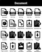 A set of 20 Document icons as documet, pdf file, gif file vector