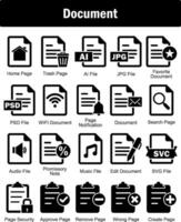 A set of 20 Document icons as home page, trash page, ai file vector