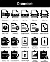 A set of 20 Document icons as document, pdf file, gif file vector