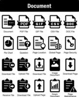 A set of 20 Document icons as document, pdf file, gif file vector