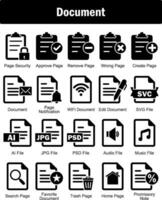 A set of 20 Document icons as page security, approve page, remove page vector