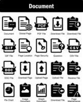 A set of 20 Document icons as document, global page, pdf file vector