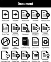 A set of 20 Document icons as receive file, send file, view document vector