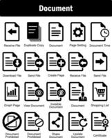 un conjunto de 20 documento íconos como recibir archivo, duplicar Copiar, documento vector