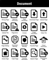 A set of 20 Document icons as wrong page, approve document, right document vector