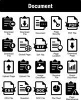 A set of 20 Document icons as document, upload file, page location vector