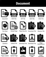 A set of 20 Document icons as document, pdf file, gif file vector