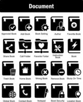 A set of 20 Document icons as approved book, add book, book setting vector