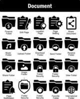 A set of 20 Document icons as ai file, jpg file, page notification vector