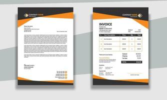 Professional Corporate modern clean Business stationery letterhead and invoice design template vector