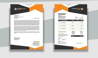 Professional Corporate modern clean Business stationery letterhead and invoice design template vector