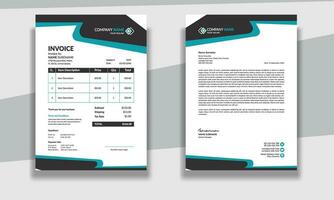 Professional Corporate modern clean Business stationery letterhead and invoice design template vector