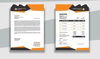 Professional Corporate modern clean Business stationery letterhead and invoice design template vector