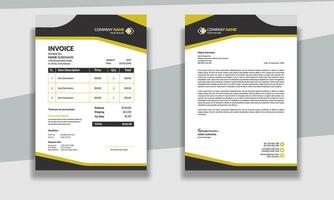 Professional Corporate modern clean Business stationery letterhead and invoice design template vector