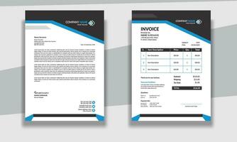 Professional Corporate modern clean Business stationery letterhead and invoice design template vector