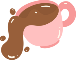 süß verschüttet Kaffee wegbringen Tasse eben Design png