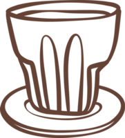 A cup of latte coffee outline doodle cartoon drawing png