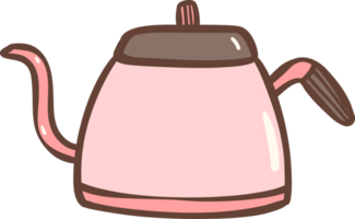 Coffee kettle Gooseneck doodle outline png
