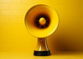 megaphone on a yellow background photo