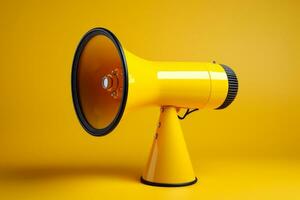 megaphone on yellow background photo